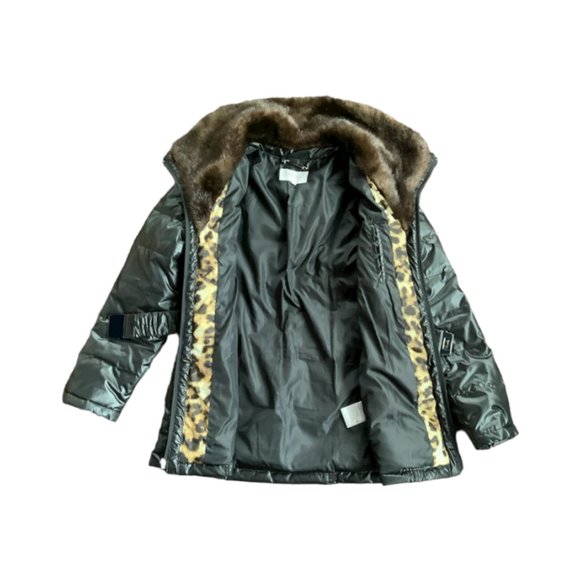 Laundry by Shelli Segal Down Puffer Coat Fur Collar Size Small - Picture 4 of 12